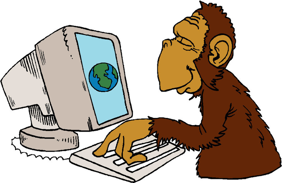 clipart monkey computer
