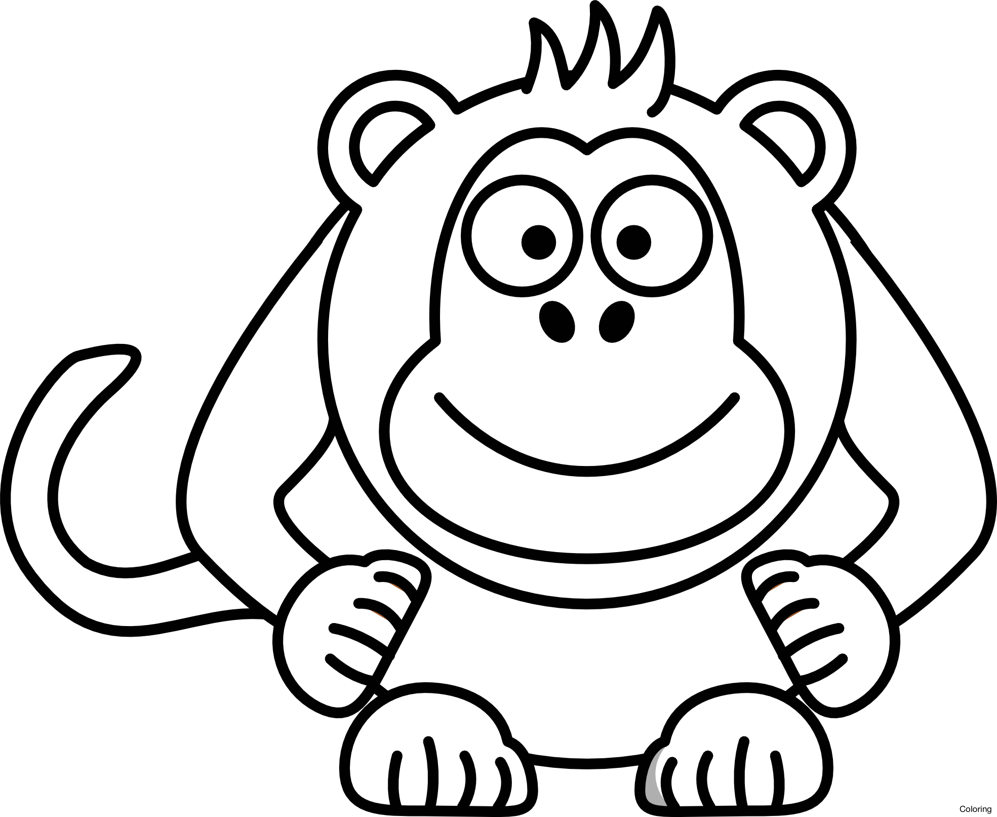 Gorilla clipart simple cartoon. Monkey drawing at getdrawings