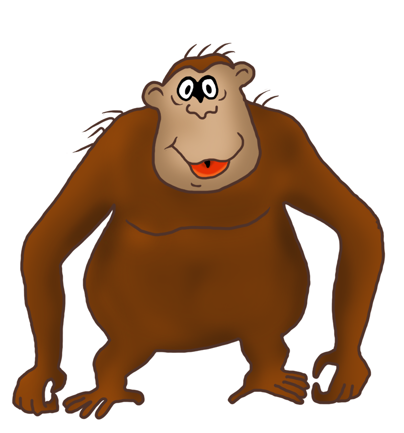 Funny monkey drawing at. Gorilla clipart simple cartoon