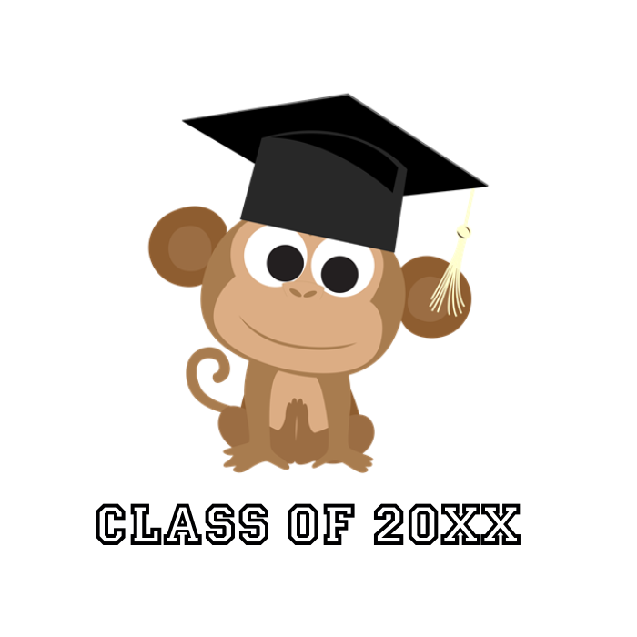 graduation clipart monkey
