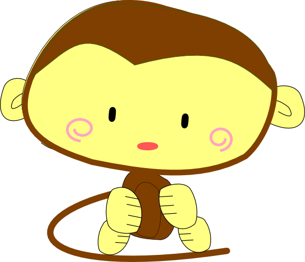 Brown monkey clip art. Monkeys clipart foot