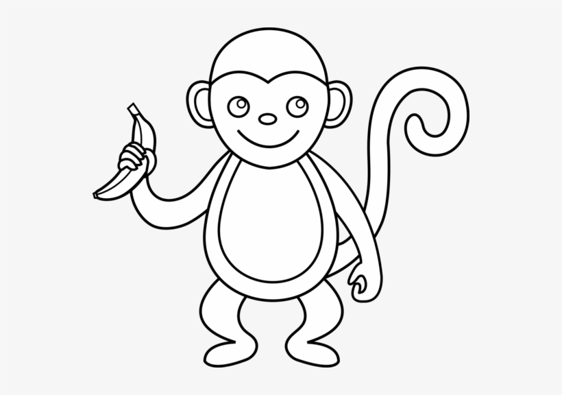 Clipart monkey line. Cute clip art free