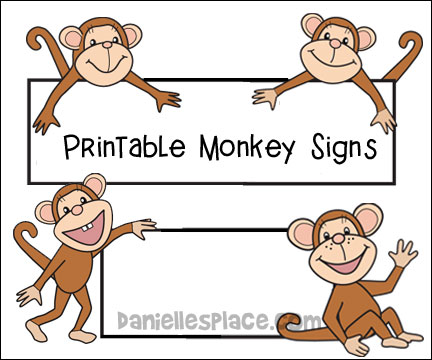 Monkey theme crafts and. Monkeys clipart sign