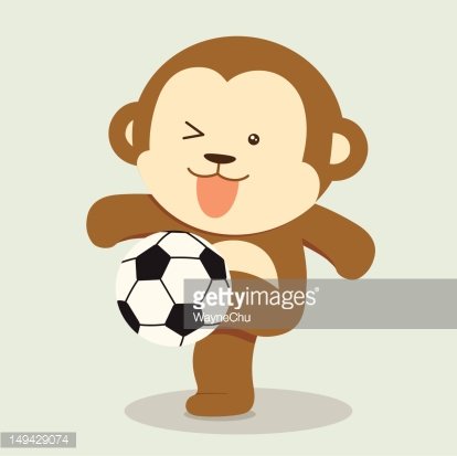 Playing premium clipartlogo com. Monkey clipart soccer