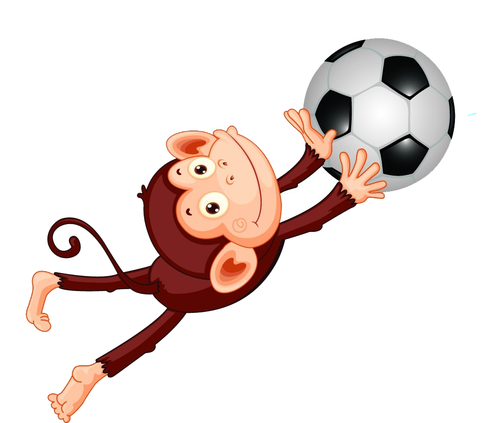 clipart monkey soccer
