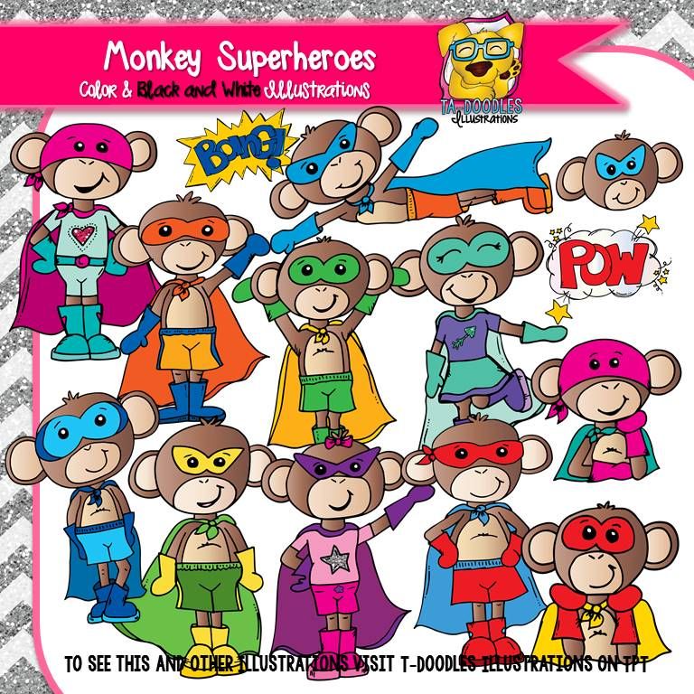monkey clipart superhero