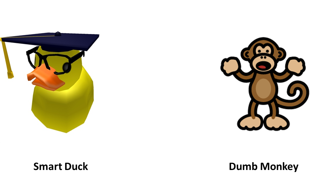 The smart duck and. Clipart teacher monkey
