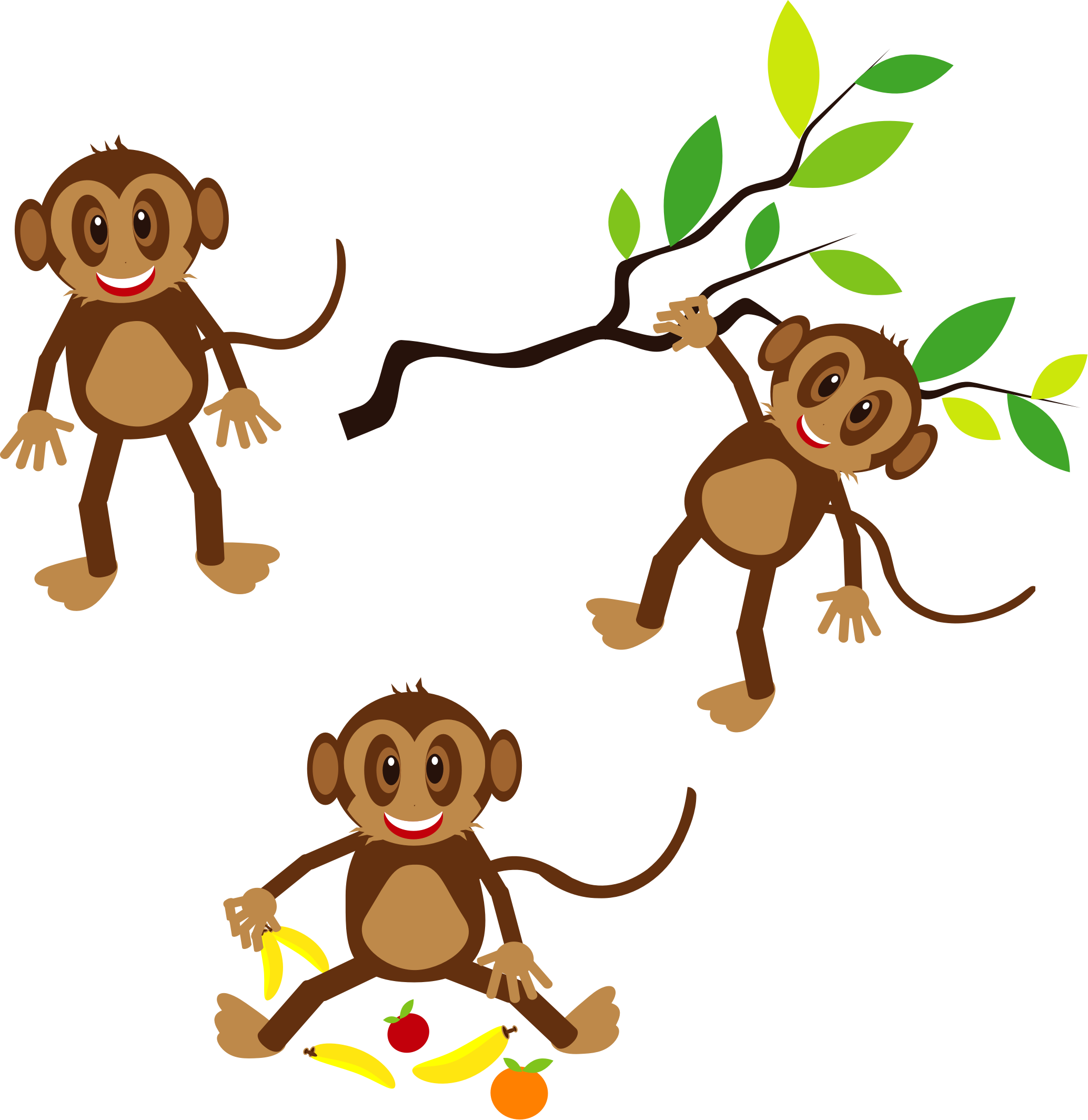 clipart monkey tree