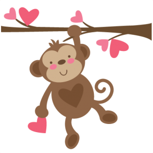 clipart monkey valentines