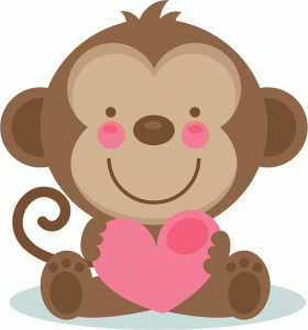 monkeys clipart valentines