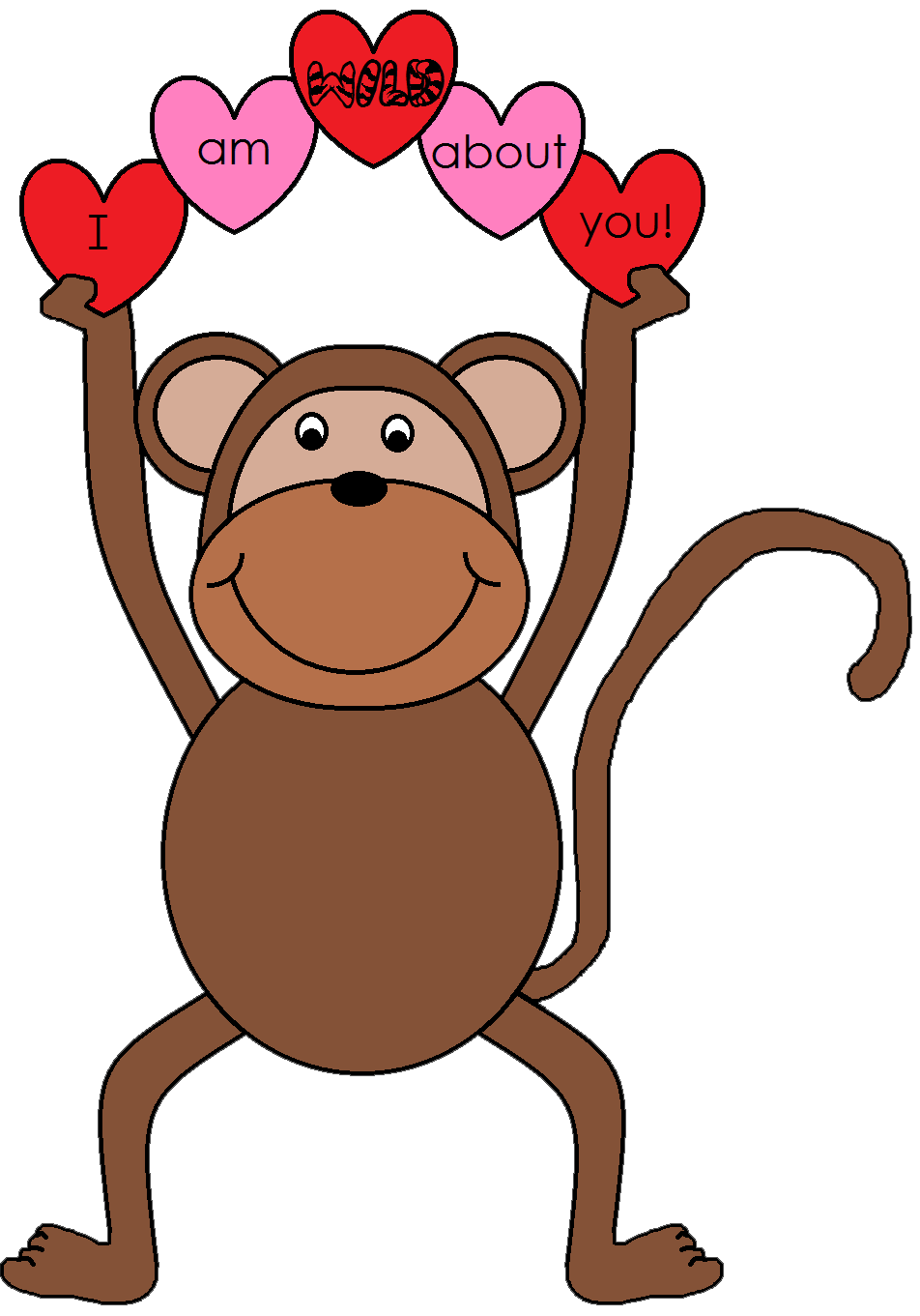 clipart monkey valentines