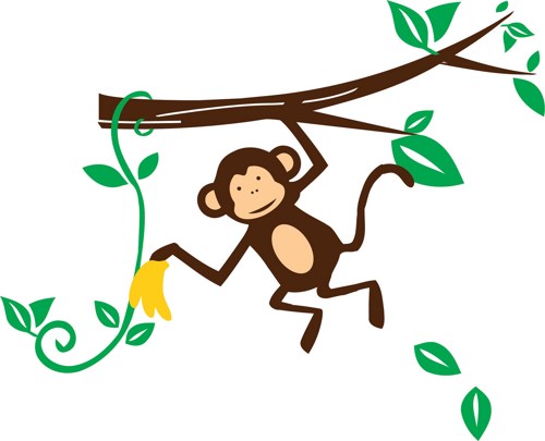 monkeys clipart vine
