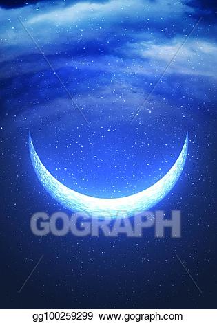 Clipart moon abstract. Crescent stock illustration 