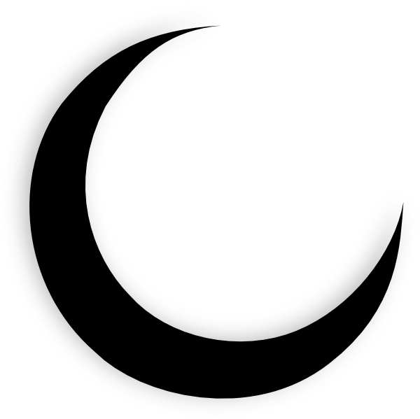 Moon clipart route. Crescent black and white
