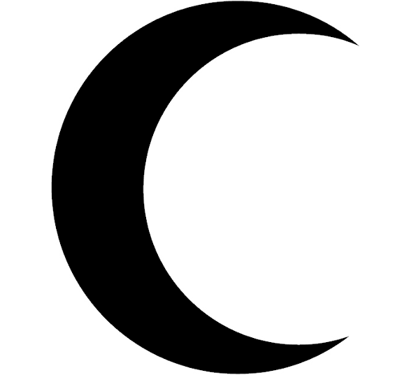 clipart moon black and white