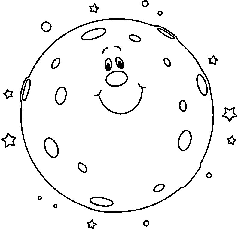 clipart moon coloring