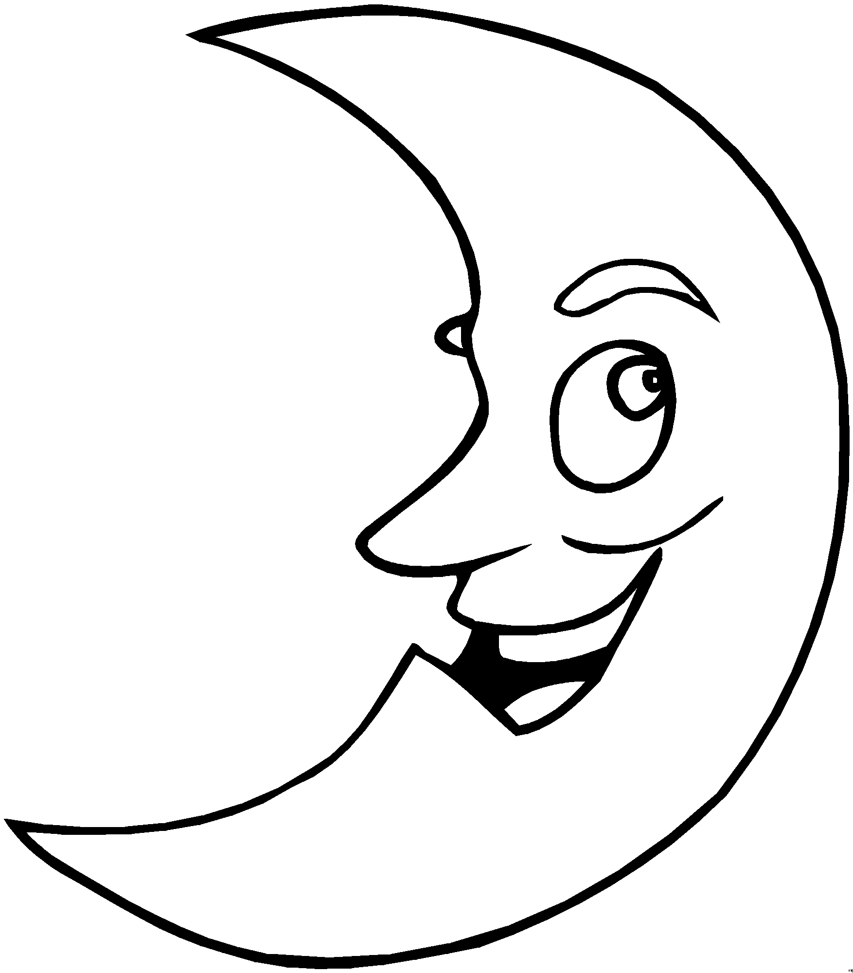 moon clipart coloring