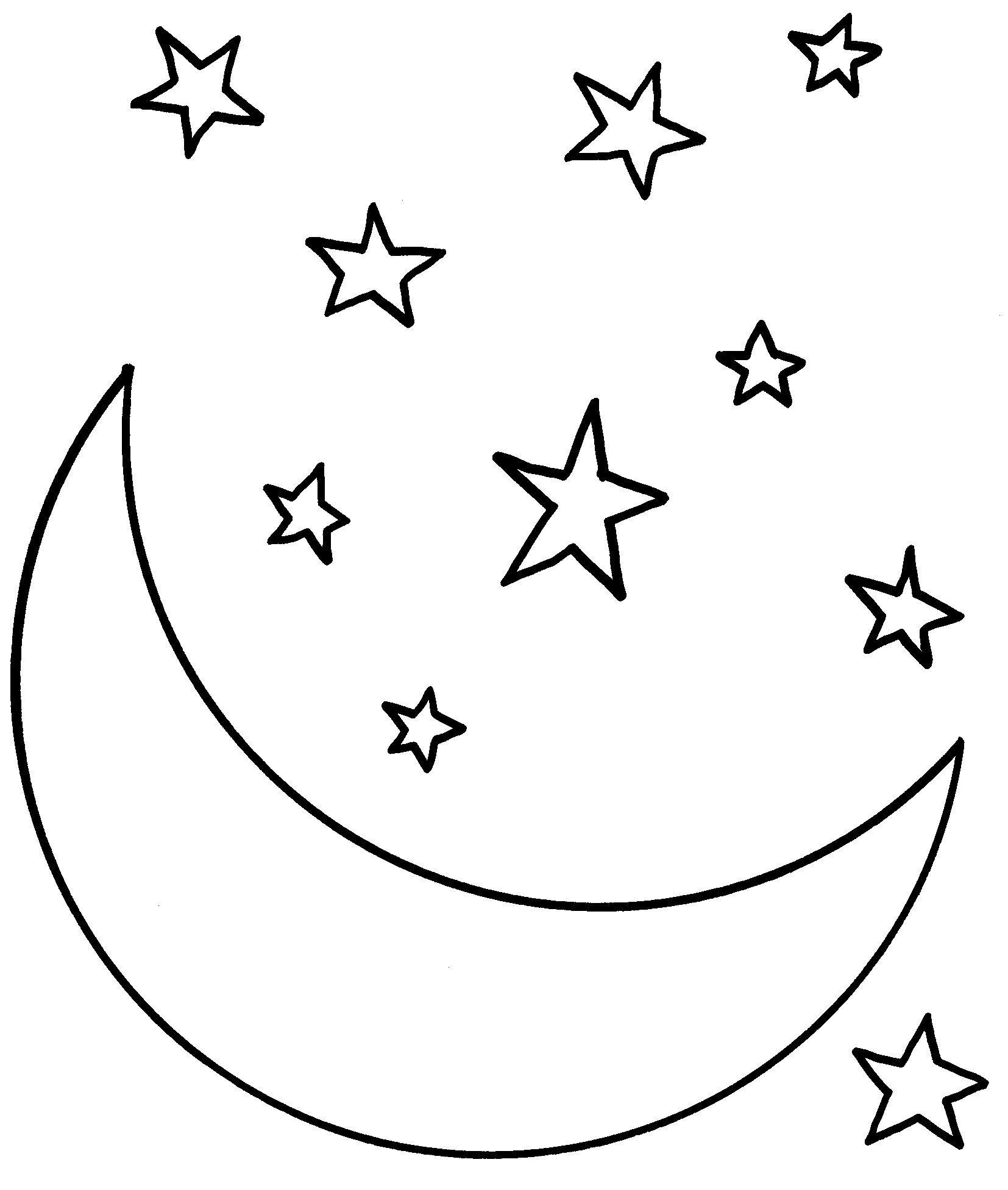 moon clipart coloring