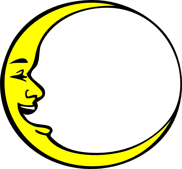 Moon clipart route. Crescent smiling clip art