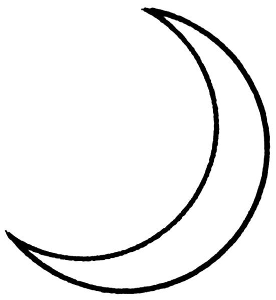 clipart moon crescent shape