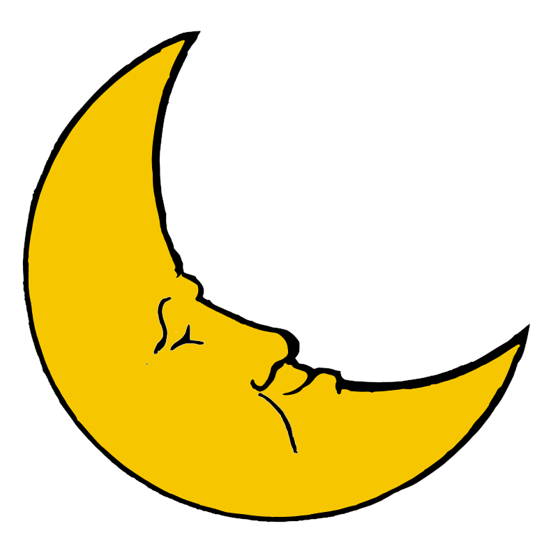 clipart moon curved
