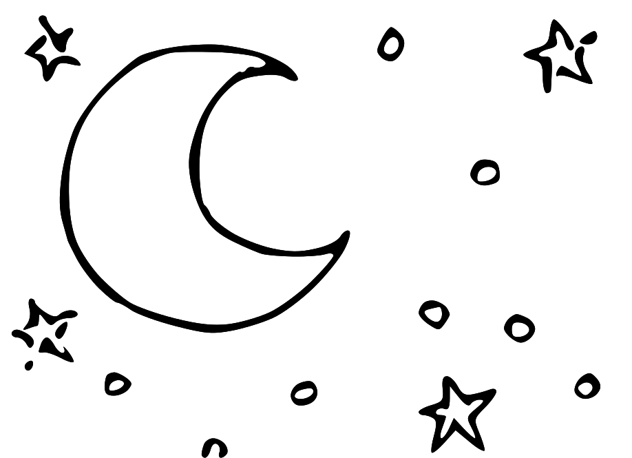 Clipart moon evening moon. And stars free download