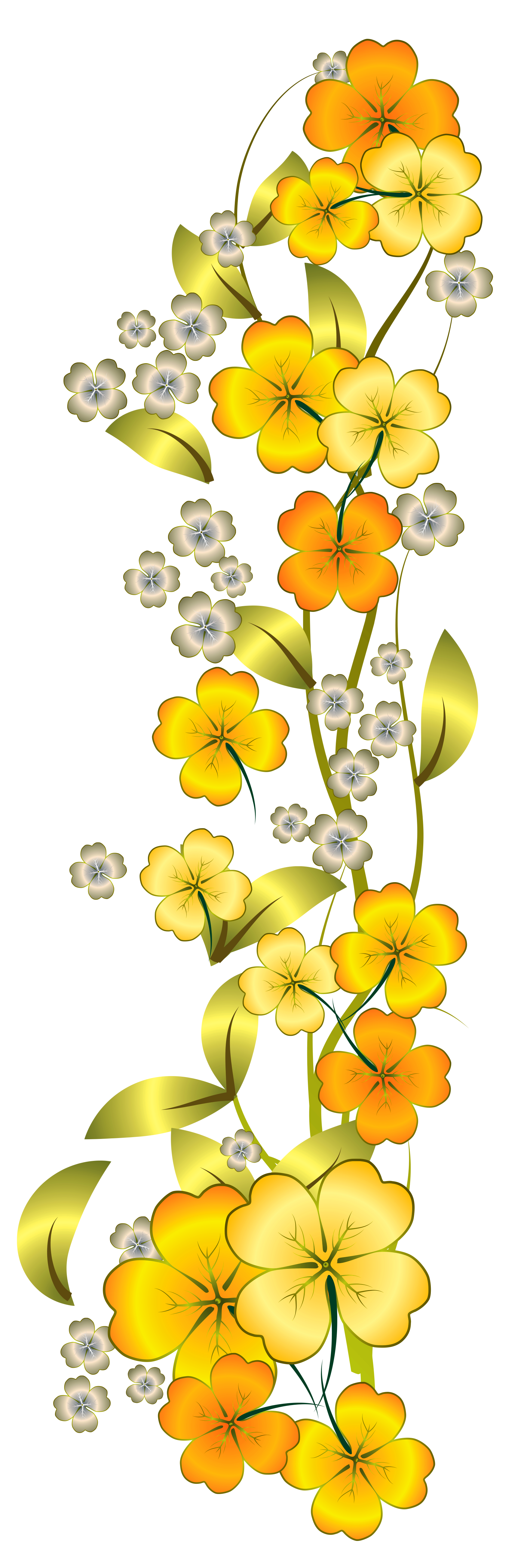 Yellow flower decor png. Clipart moon floral