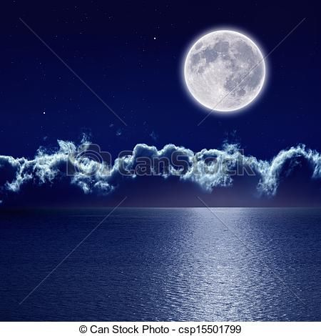 Full moon clip art. Night clipart moonlit night