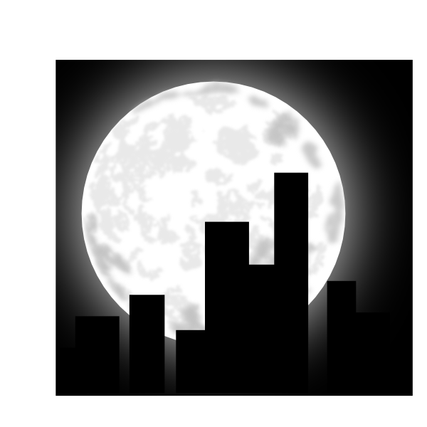 night clipart black and white