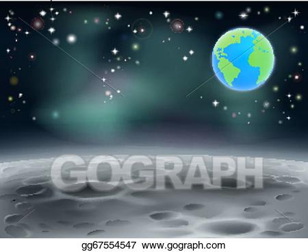 clipart moon outer space