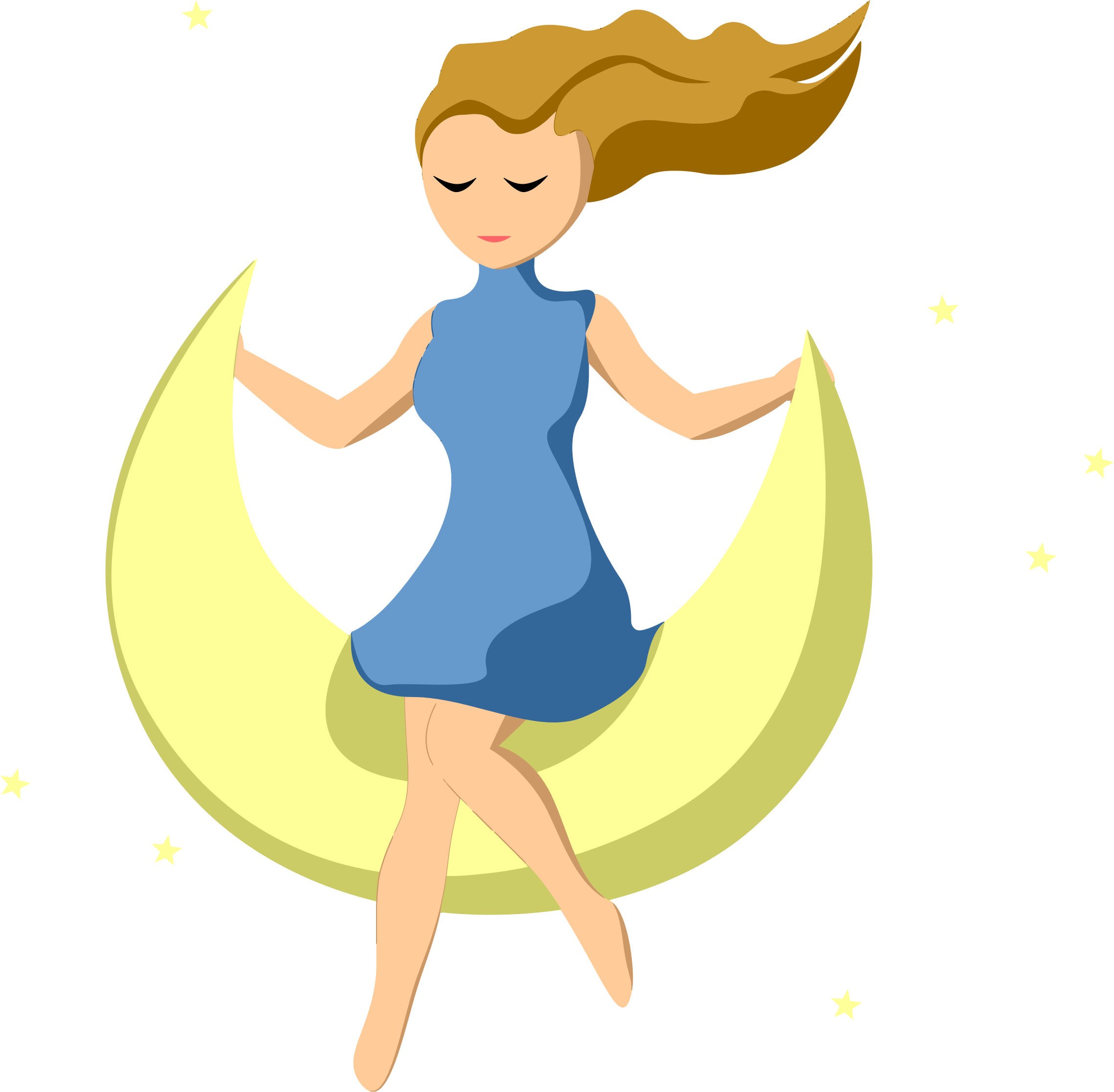 clipart moon person