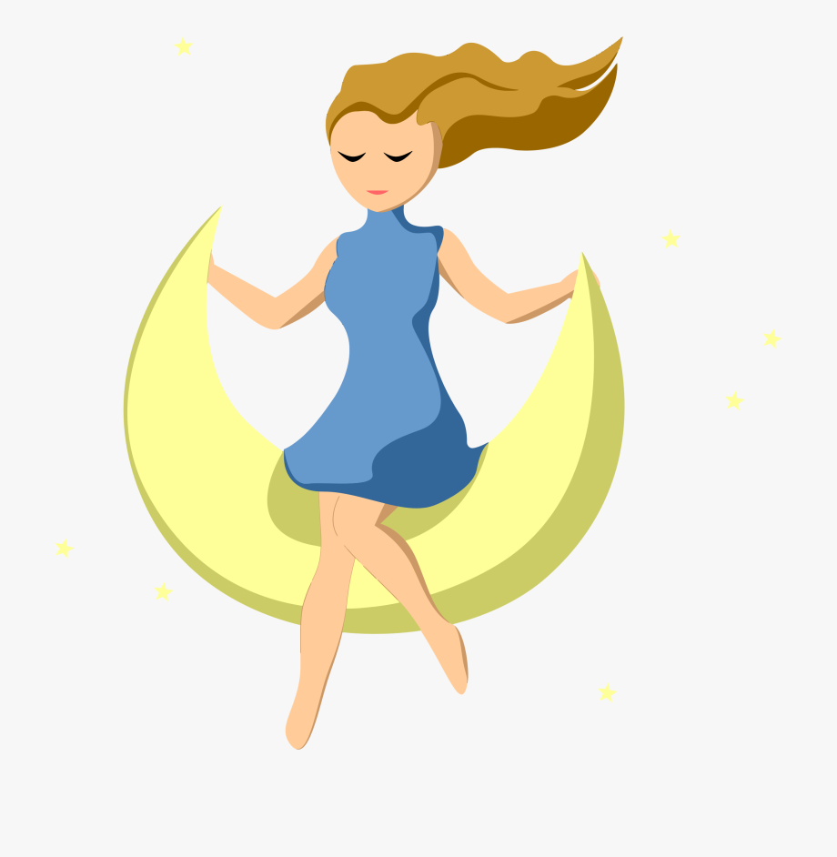 clipart moon person