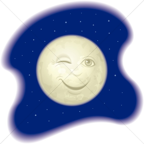 moon clipart smiley