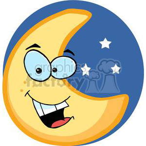 clipart moon smiling