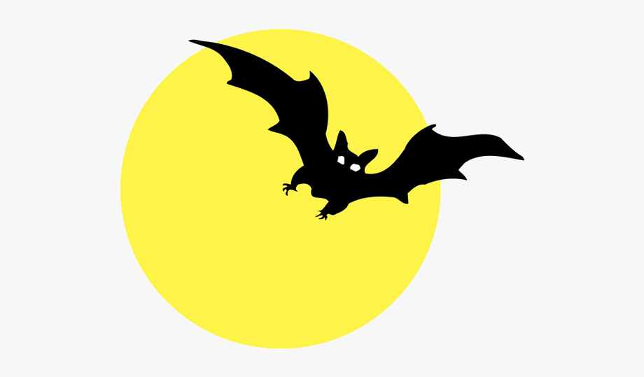 With bats halloween cartoon. Moon clipart spooky