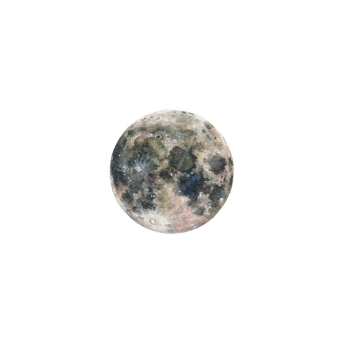 clipart moon watercolor