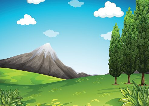 mountains clipart field