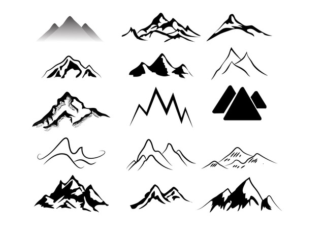 Mountain peak clip art. Clipart mountains logo