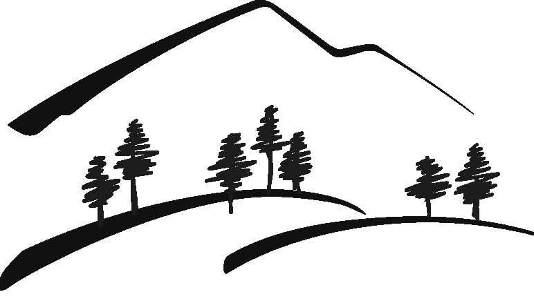 clipart mountains black and white