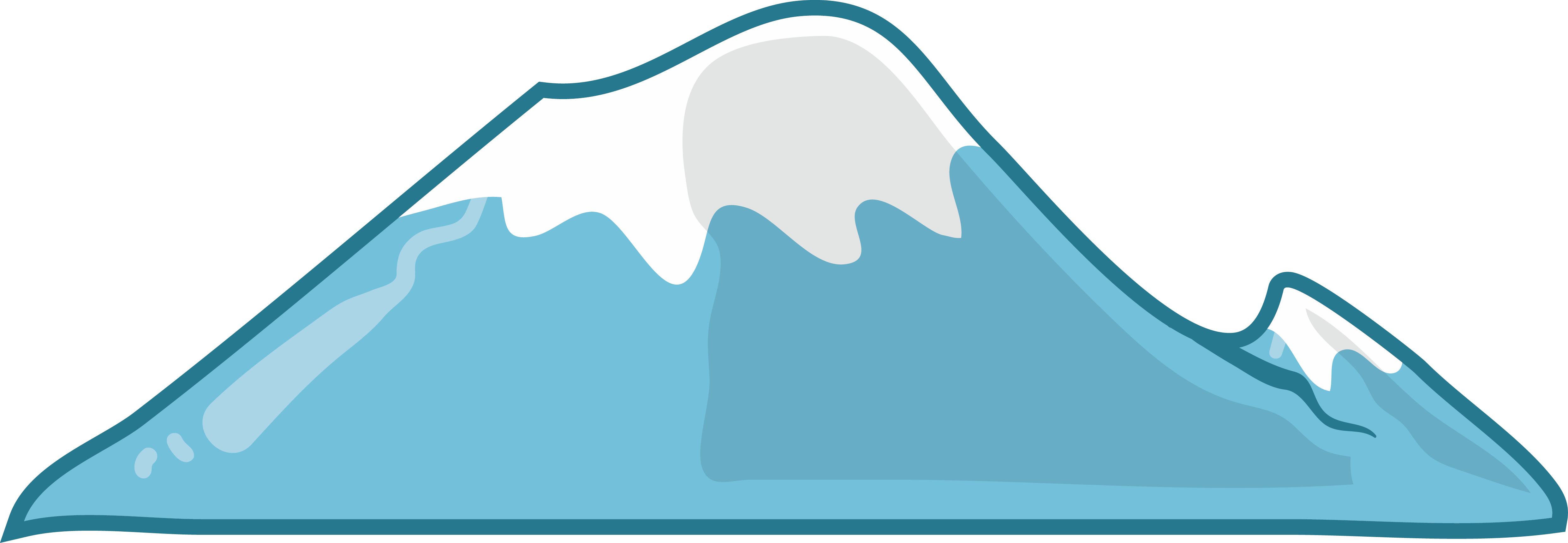 Cartoon drawing blue top. Clipart mountain snow mountain