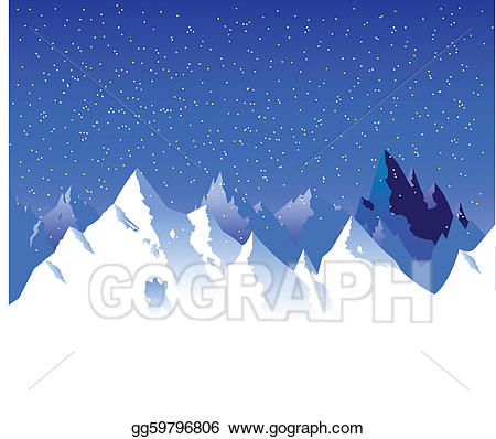 Vector stock illustration . Clipart mountain snowy mountain