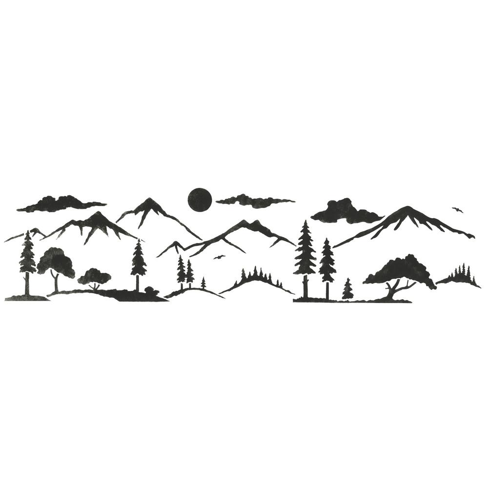 clipart mountains stencil