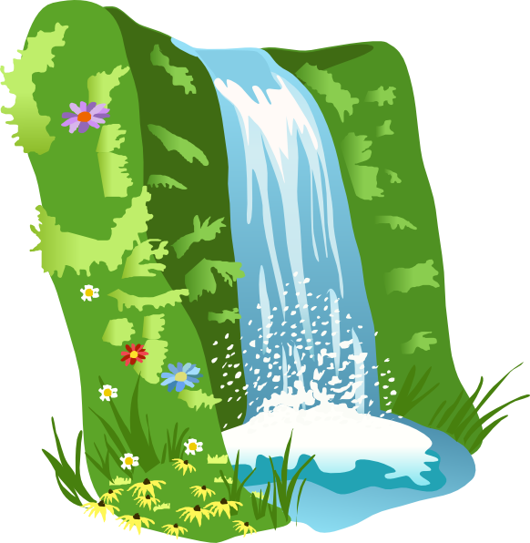 clipart mountains waterfall