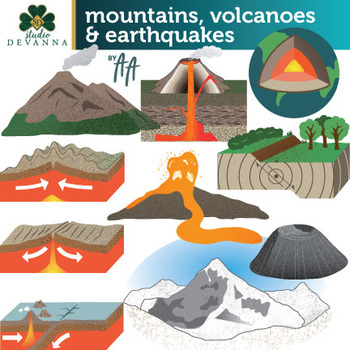 Clipart mountains volcano. Volcanoes and earthquakes clip