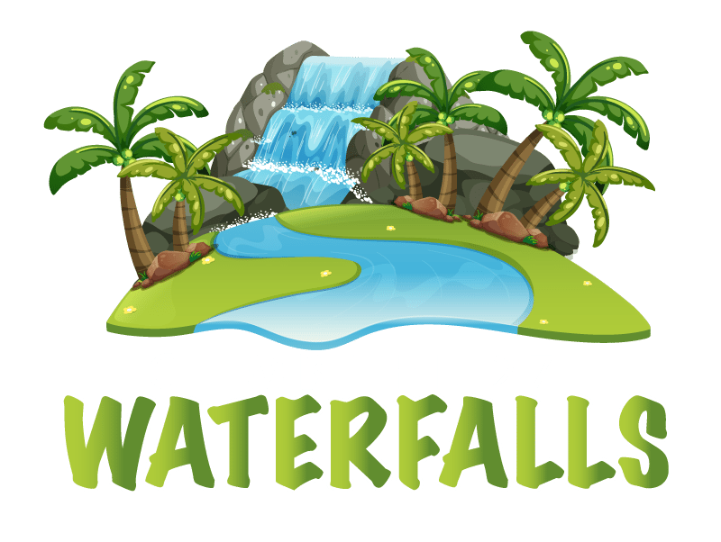 clipart mountains waterfall