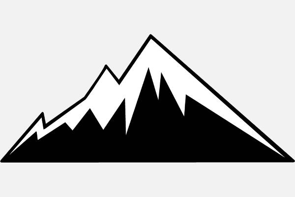 Clipart mountains cute. Mountain black and white