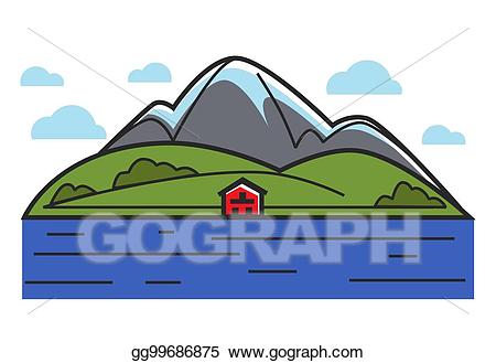 clipart mountains field