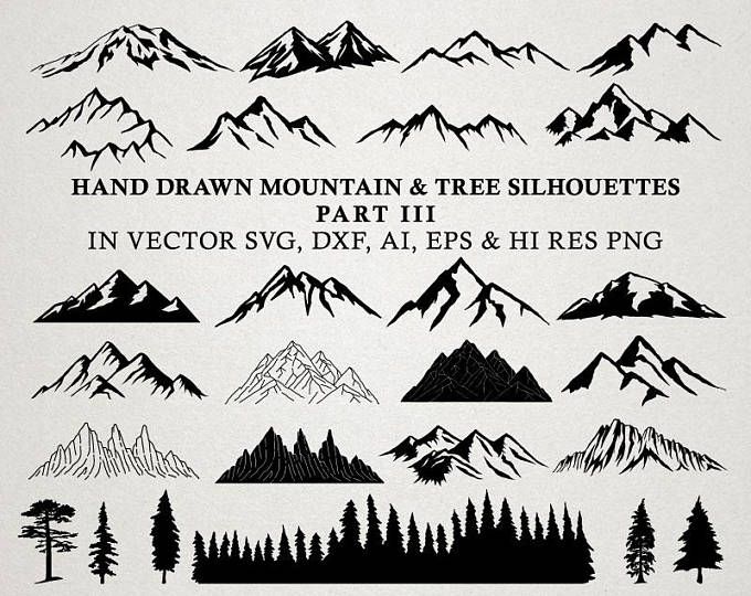 Clipart mountains mountain chain. Svg cut files hand