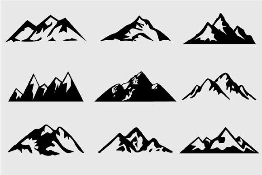 Clipart mountains shape. Mountain shapes for logos