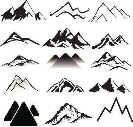 A variety of landscapes. Clipart mountains simple